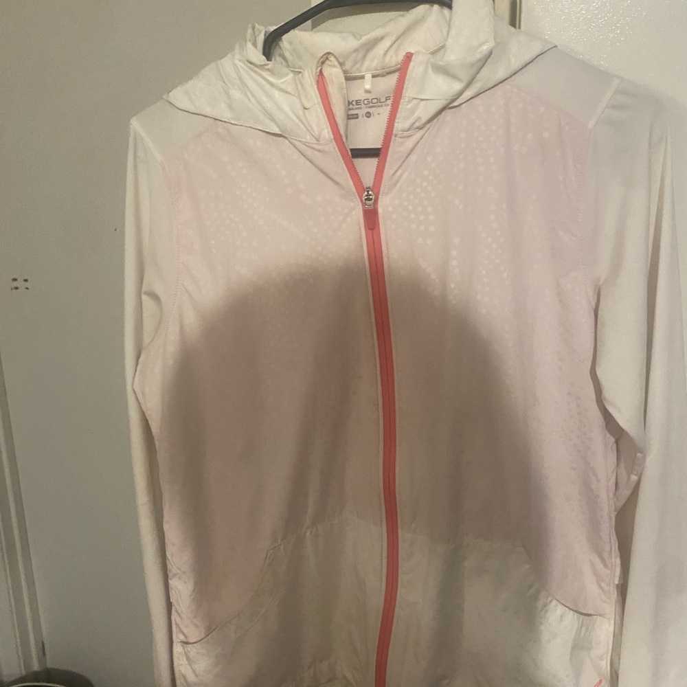 Nike Women's White and Pink Cape Jacket